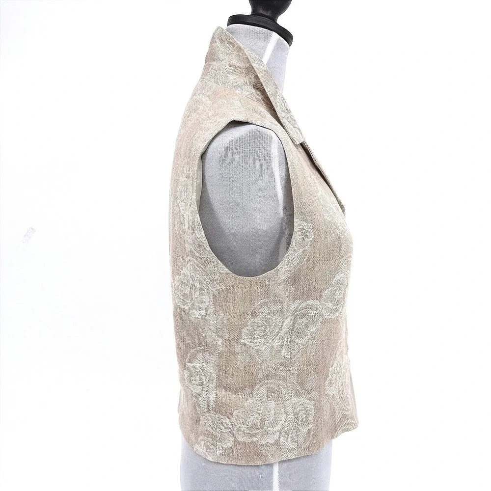 Harve Benard Collection Women's 100% Linen Floral Vest Size‎ 4